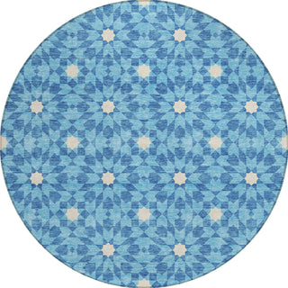 Piper Looms Chantille Spiral ACN734 Denim Machine Washable Area Rug Round Main Image
