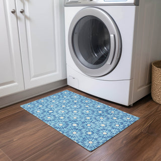 Piper Looms Chantille Spiral ACN734 Denim Machine Washable Area Rug Scatter Lifestyle Image Feature