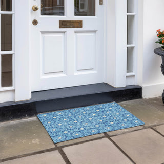 Piper Looms Chantille Spiral ACN734 Denim Machine Washable Area Rug Scatter Outdoor Lifestyle Image Feature