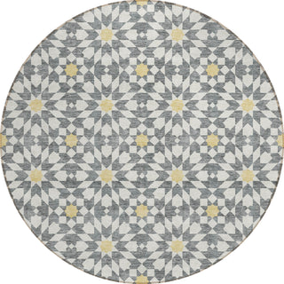 Piper Looms Chantille Spiral ACN734 Gray Machine Washable Area Rug Round Main Image