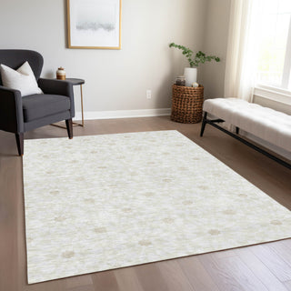 Piper Looms Chantille Spiral ACN734 Ivory Machine Washable Area Rug Lifestyle Image Feature