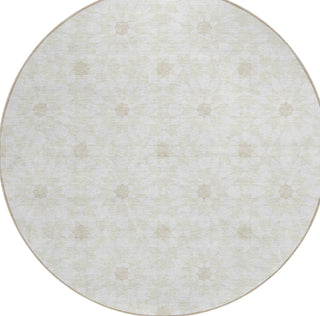 Piper Looms Chantille Spiral ACN734 Ivory Machine Washable Area Rug Round Main Image