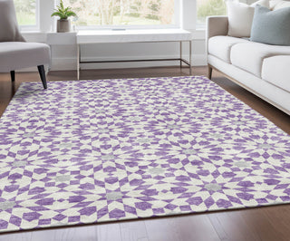 Piper Looms Chantille Spiral ACN734 Lavender Machine Washable Area Rug Lifestyle Image Feature