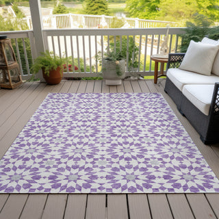 Piper Looms Chantille Spiral ACN734 Lavender Machine Washable Area Rug Outdoor Lifestyle Image Feature