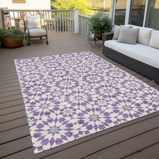 Piper Looms Chantille Spiral ACN734 Lavender Machine Washable Area Rug Outdoor Lifestyle Image Feature