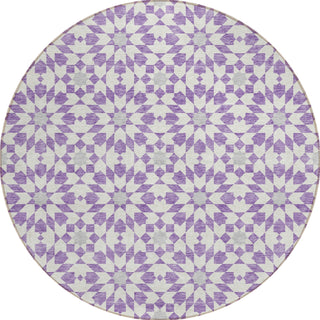 Piper Looms Chantille Spiral ACN734 Lavender Machine Washable Area Rug Round Main Image