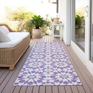 Piper Looms Chantille Spiral ACN734 Lavender Machine Washable Area Rug Runner Outdoor Lifestyle Image Feature