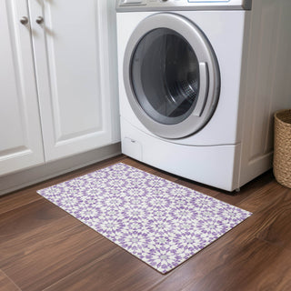 Piper Looms Chantille Spiral ACN734 Lavender Machine Washable Area Rug Scatter Lifestyle Image Feature