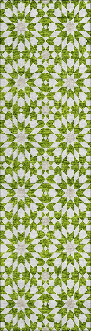 Piper Looms Chantille Spiral ACN734 Lime Machine Washable Area Rug Runner Main Image