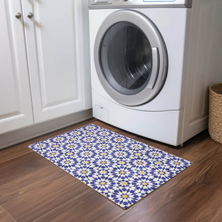 Piper Looms Chantille Spiral ACN734 Navy Machine Washable Area Rug Scatter Lifestyle Image Feature