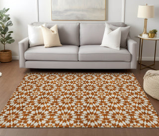 Piper Looms Chantille Spiral ACN734 Paprika Machine Washable Area Rug Lifestyle Image Feature