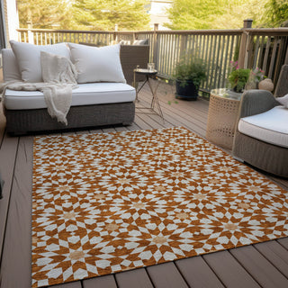 Piper Looms Chantille Spiral ACN734 Paprika Machine Washable Area Rug Outdoor Lifestyle Image Feature