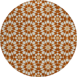 Piper Looms Chantille Spiral ACN734 Paprika Machine Washable Area Rug Round Main Image