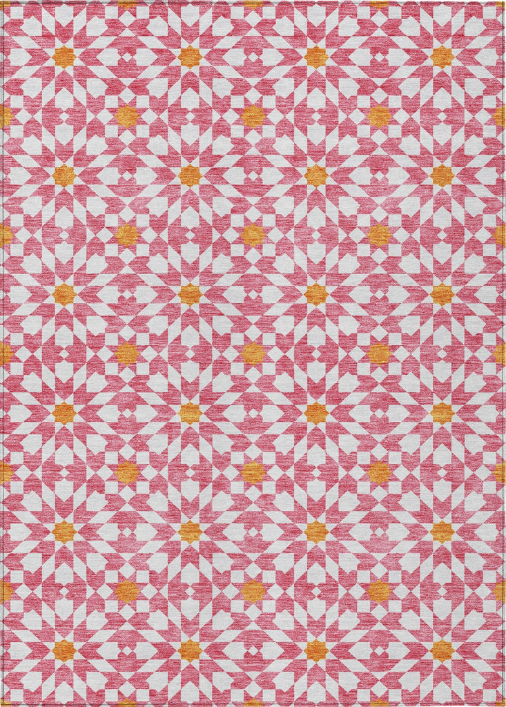 Piper Looms Chantille Spiral ACN734 Pink Machine Washable Area Rug main image