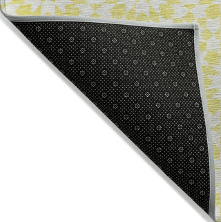 Piper Looms Chantille Spiral ACN734 Yellow Machine Washable Area Rug Backing Image