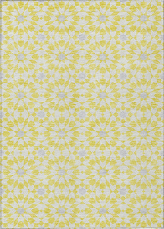 Piper Looms Chantille Spiral ACN734 Yellow Machine Washable Area Rug main image