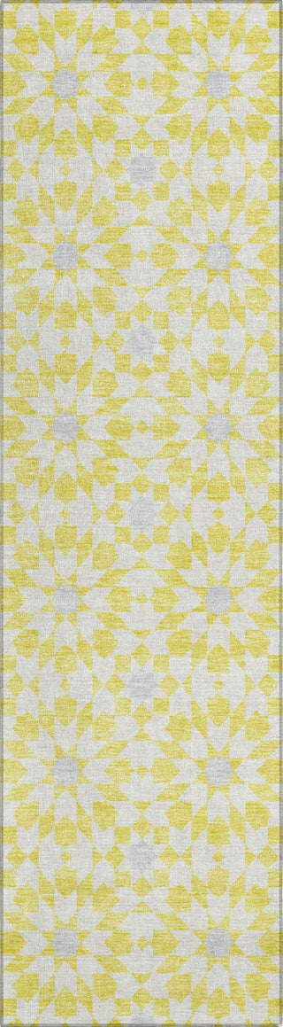 Piper Looms Chantille Spiral ACN734 Yellow Machine Washable Area Rug Runner Main Image