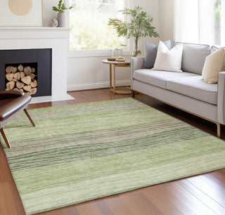 Piper Looms Chantille Stripes ACN735 Aloe Machine Washable Area Rug Lifestyle Image Feature