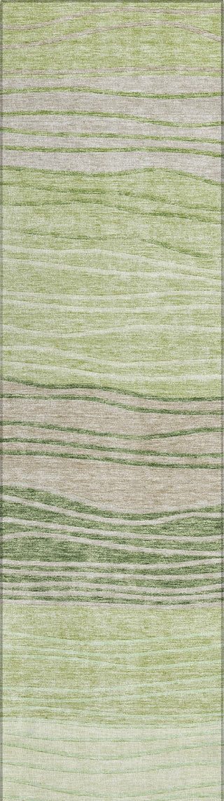 Piper Looms Chantille Stripes ACN735 Aloe Machine Washable Area Rug Runner Main Image