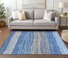 Piper Looms Chantille Stripes ACN735 Blue Machine Washable Area Rug Lifestyle Image Feature