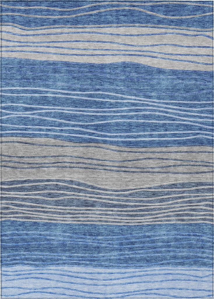 Piper Looms Chantille Stripes ACN735 Blue Machine Washable Area Rug main image