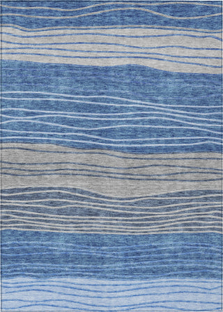 Piper Looms Chantille Stripes ACN735 Blue Machine Washable Area Rug main image