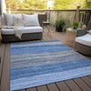 Piper Looms Chantille Stripes ACN735 Blue Machine Washable Area Rug Outdoor Lifestyle Image Feature
