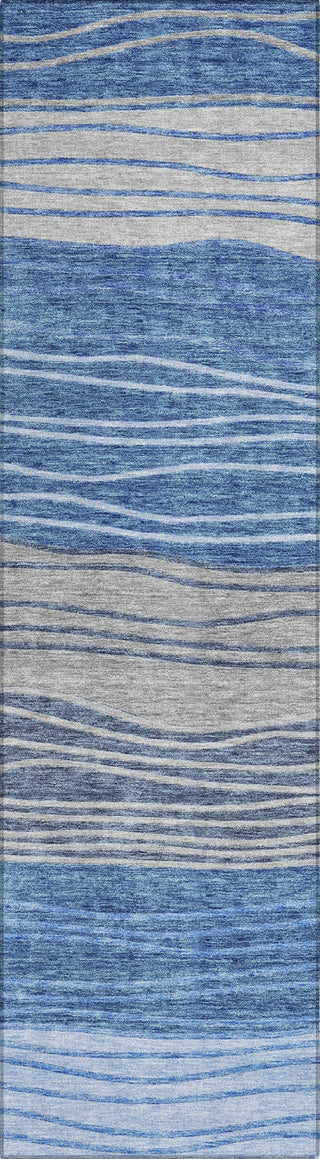 Piper Looms Chantille Stripes ACN735 Blue Machine Washable Area Rug Runner Main Image