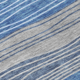 Piper Looms Chantille Stripes ACN735 Blue Machine Washable Area Rug Swatch Image