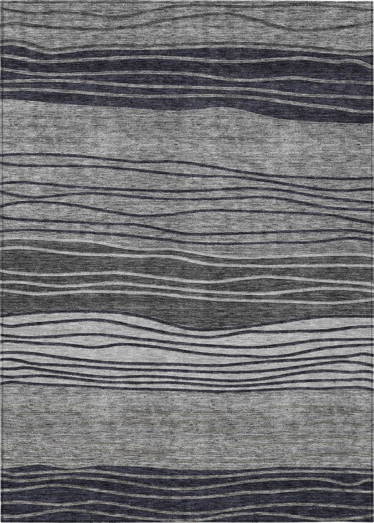 Piper Looms Chantille Stripes ACN735 Gray Machine Washable Area Rug main image