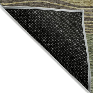 Piper Looms Chantille Stripes ACN735 Olive Machine Washable Area Rug Backing Image
