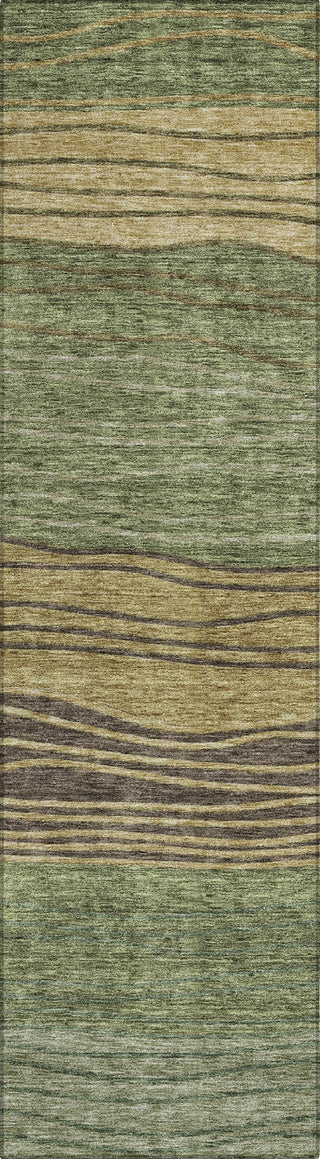 Piper Looms Chantille Stripes ACN735 Olive Machine Washable Area Rug Runner Main Image