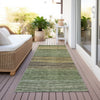 Piper Looms Chantille Stripes ACN735 Olive Machine Washable Area Rug Runner Outdoor Lifestyle Image Feature