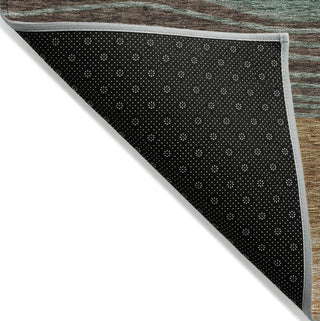 Piper Looms Chantille Stripes ACN735 Terracotta Machine Washable Area Rug Backing Image