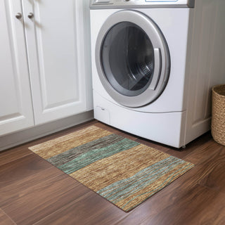 Piper Looms Chantille Stripes ACN735 Terracotta Machine Washable Area Rug Scatter Lifestyle Image Feature