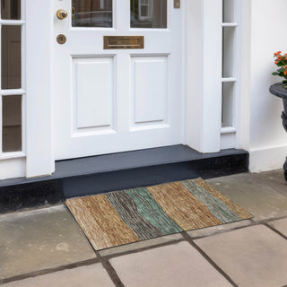 Piper Looms Chantille Stripes ACN735 Terracotta Machine Washable Area Rug Scatter Outdoor Lifestyle Image Feature