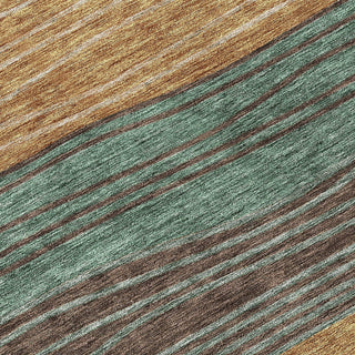 Piper Looms Chantille Stripes ACN735 Terracotta Machine Washable Area Rug Swatch Image
