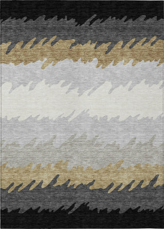 Piper Looms Chantille Stripes ACN736 Black Machine Washable Area Rug main image