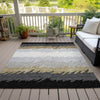 Piper Looms Chantille Stripes ACN736 Black Machine Washable Area Rug Outdoor Lifestyle Image Feature