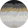 Piper Looms Chantille Stripes ACN736 Black Machine Washable Area Rug Round Main Image