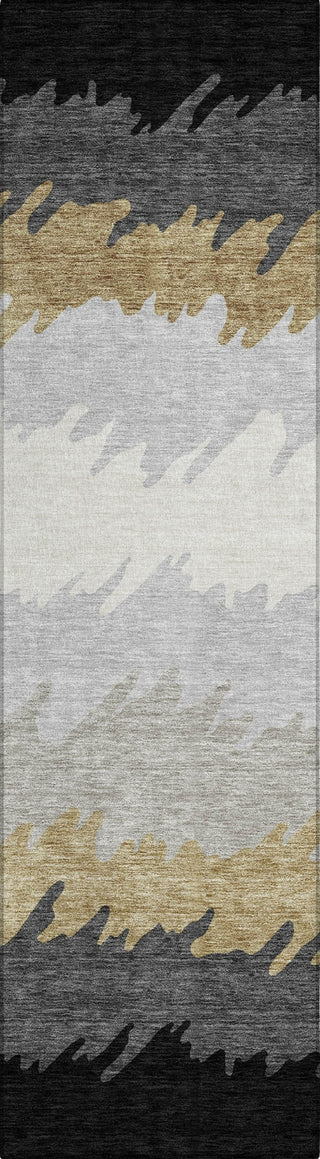 Piper Looms Chantille Stripes ACN736 Black Machine Washable Area Rug Runner Main Image