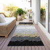 Piper Looms Chantille Stripes ACN736 Black Machine Washable Area Rug Runner Outdoor Lifestyle Image Feature