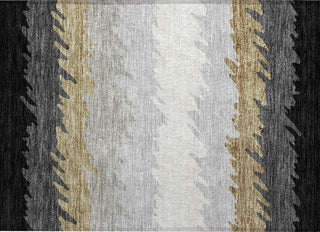 Piper Looms Chantille Stripes ACN736 Black Machine Washable Area Rug Scatter Main Image