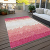 Piper Looms Chantille Stripes ACN736 Blush Machine Washable Area Rug Outdoor Lifestyle Image Feature