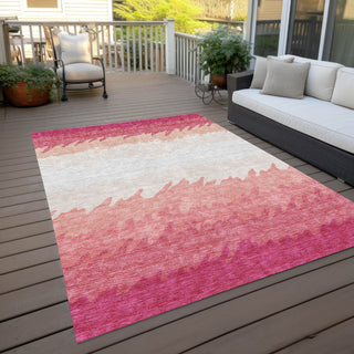 Piper Looms Chantille Stripes ACN736 Blush Machine Washable Area Rug Outdoor Lifestyle Image Feature