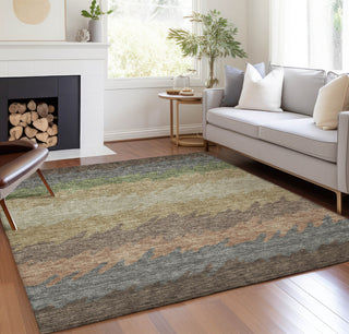 Piper Looms Chantille Stripes ACN736 Chocolate Machine Washable Area Rug Lifestyle Image Feature