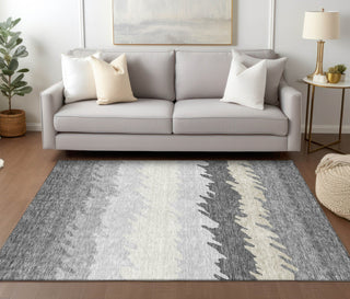 Piper Looms Chantille Stripes ACN736 Gray Machine Washable Area Rug Lifestyle Image Feature