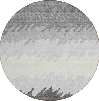 Piper Looms Chantille Stripes ACN736 Gray Machine Washable Area Rug Round Main Image