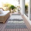 Piper Looms Chantille Stripes ACN736 Gray Machine Washable Area Rug Runner Outdoor Lifestyle Image Feature