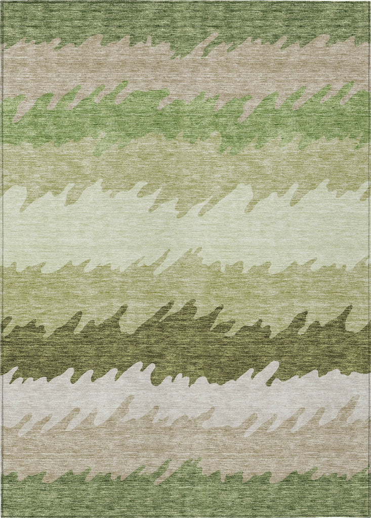 Piper Looms Chantille Stripes ACN736 Green Machine Washable Area Rug main image